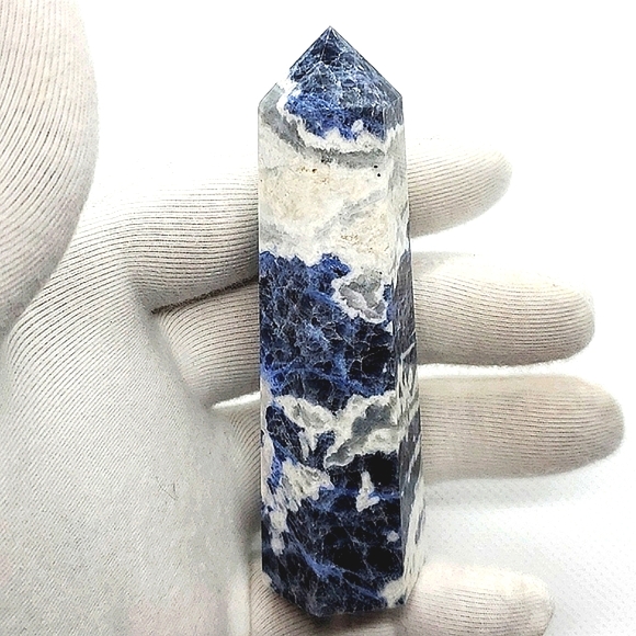 Sodalite Obelisk Tower Brilliant Colors Natural Crystal Gemstone - Picture 7 of 14